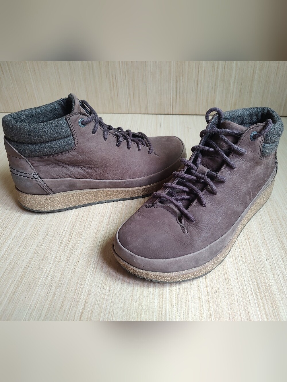Birkenstock Honnef High Top Lace Up Nubuck Brown Boots Sneakers EUR 39 Leather